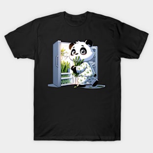 Midnight Snack Panda - Adorable Bamboo-Themed Pajama Party T-Shirt